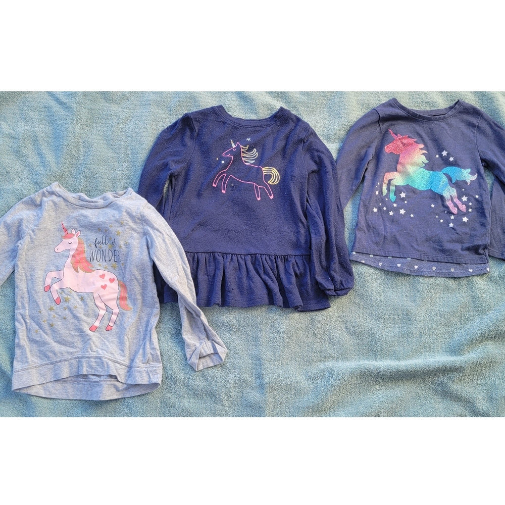 (4/$15) Unicorn Shirt Bundle, Size 3t